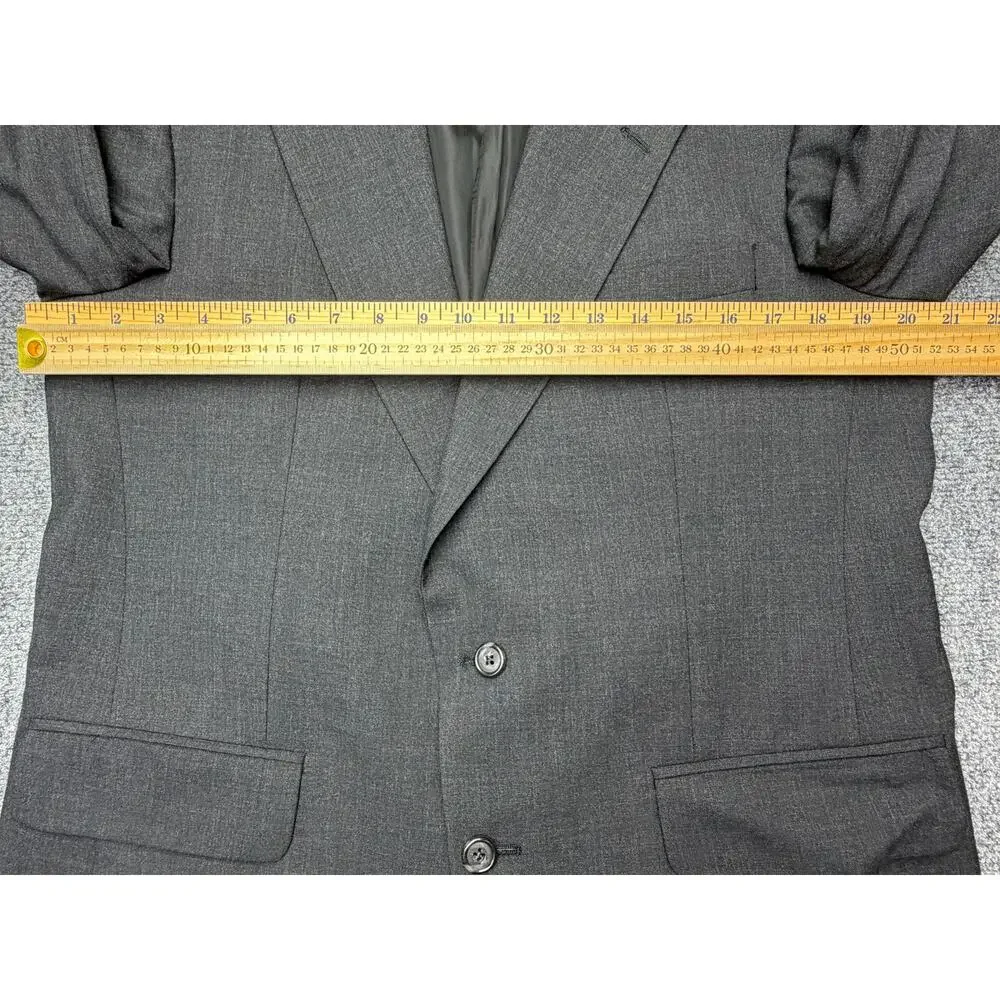 Vintage Burberrys Saks Fifth Avenue Mens Gray 100% Wool Blazer USA Made 42 44
